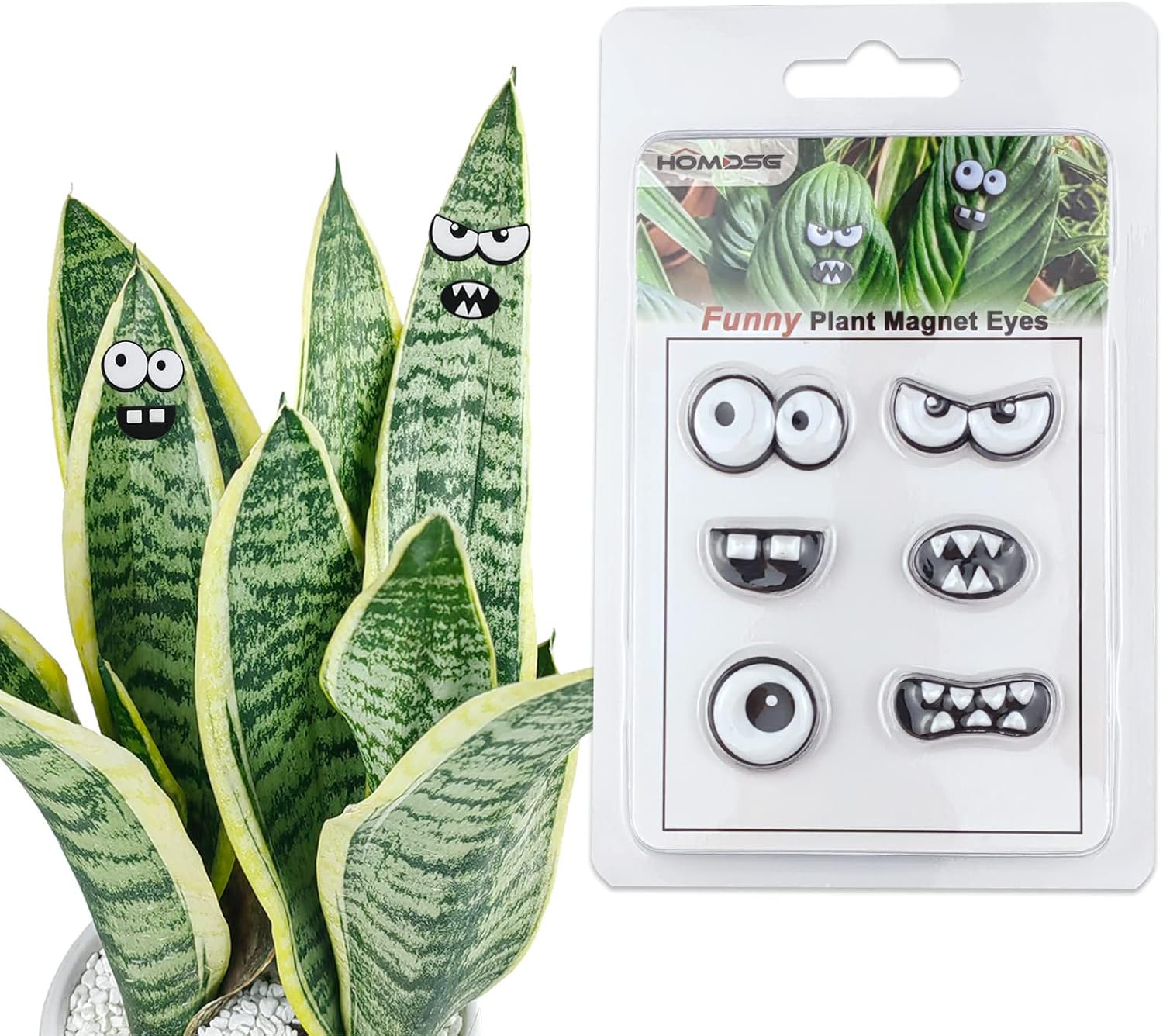 Monster Plant Magnets Eyes for Potted Plants, Funny Plant Safe Magnet Pins Charms, House Plant Accessories, Christmas Decorations Gift for Plant Lovers