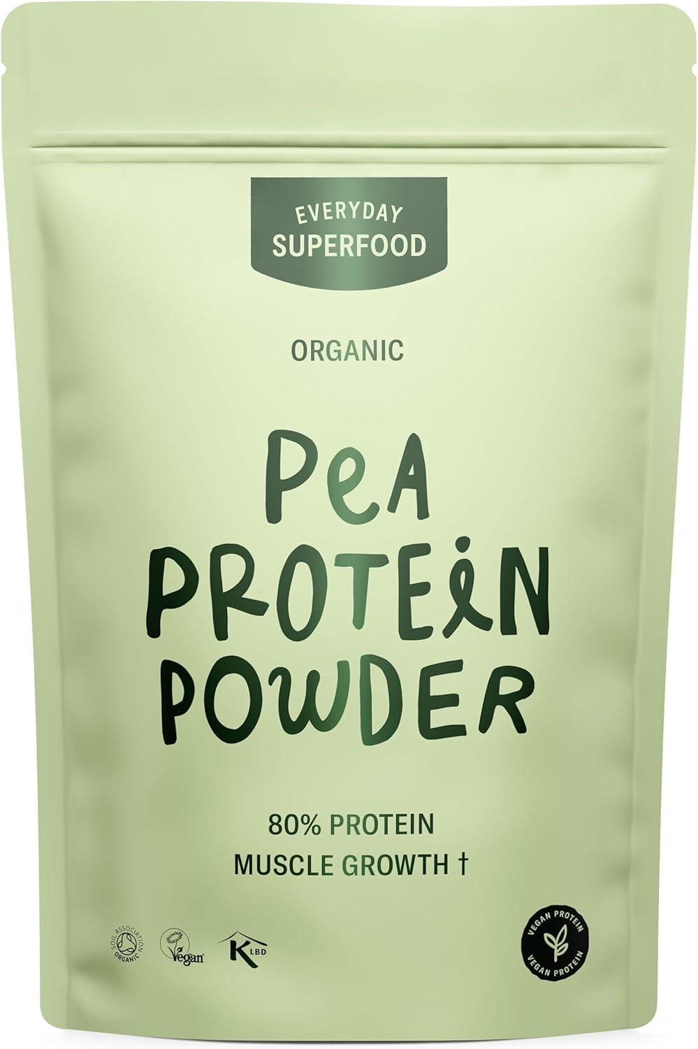 Everyday Superfood Organic Pea Protein Powder 900g, 84% Pea Protein, Unflavoured, Pre-Workout & Post-Workout, Vegan & Kosher