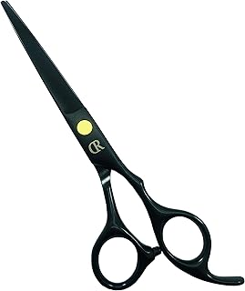 Professional Hair Cutting Shears,6 Inch Barber hair Cutting Scissors Sharp Blades Hairdresser Haircut For Women/Men/kids 420c Stainless Steel (Black)