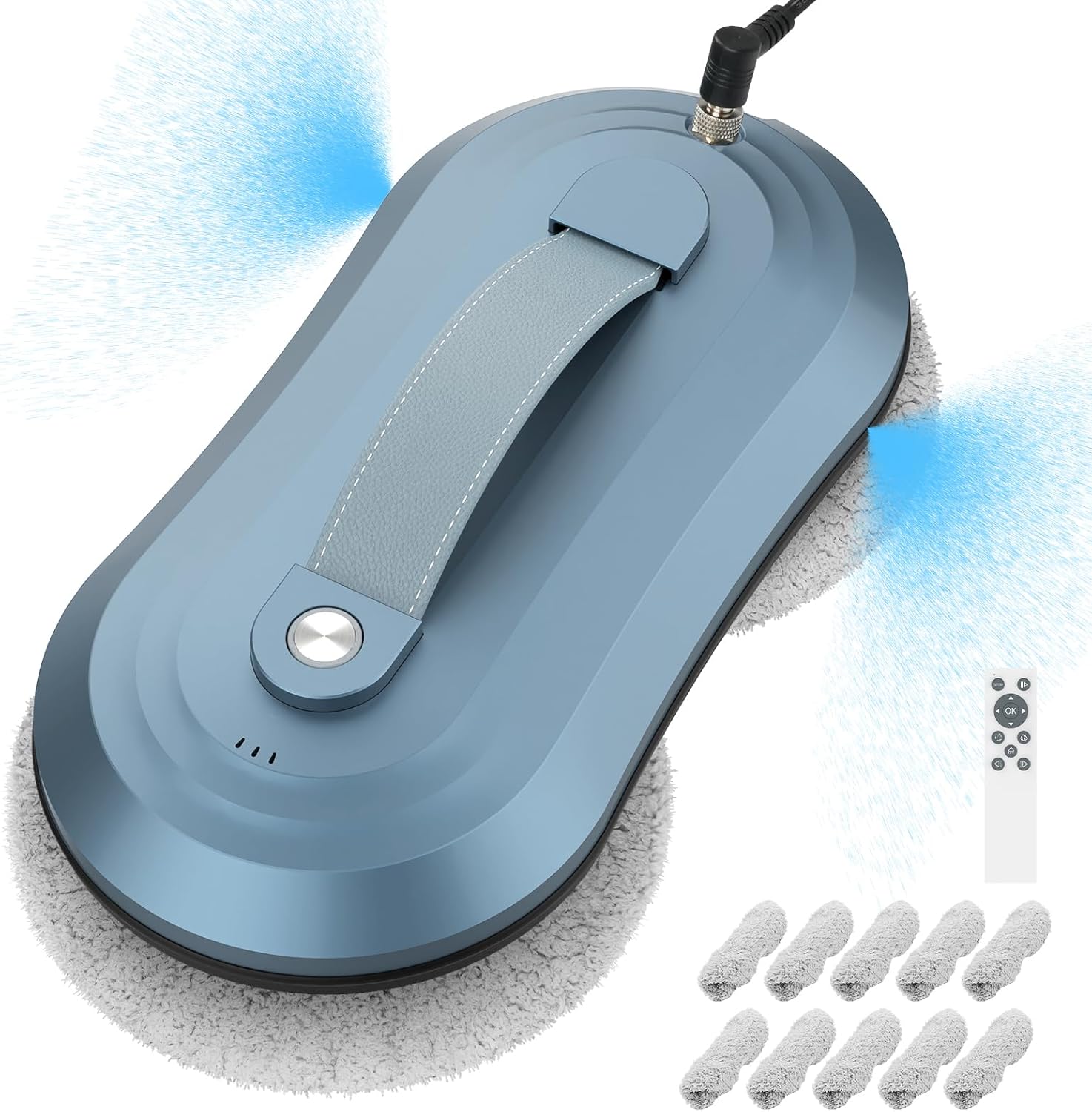 Window Cleaning Robot, 2800Pa Robot Window Cleaner with Intelligent Edge Detection, Remote Control, Automatic Cleaner Suitable for Outdoor/Indoor Glass, Tiles, Mirrors