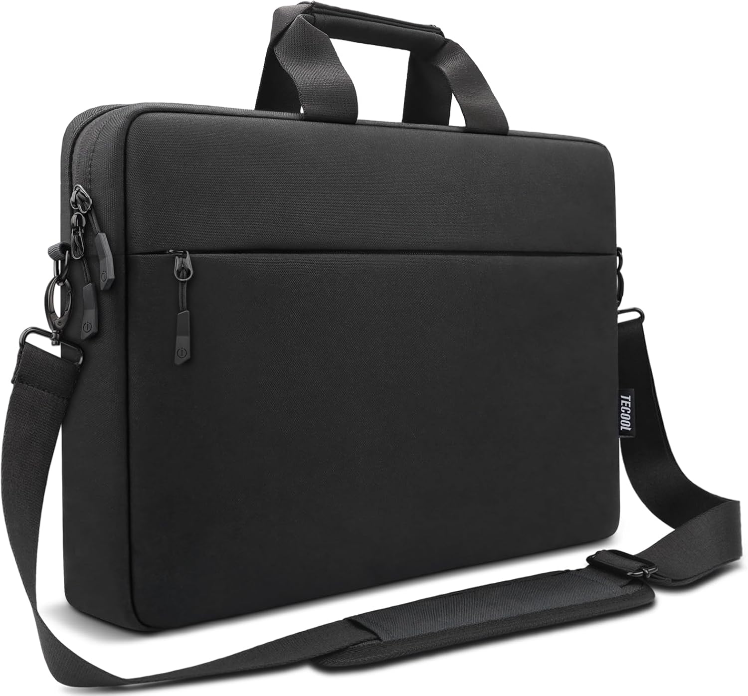 TECOOL Laptop Bag 15 15.6 16 Inch, Waterproof Messenger Bag Computer Case Sleeve Briefcase with Shoulder Strap for 15.6 16 Inch Acer ASUS Lenovo HP Dell Laptop, MacBook Pro 16 M4 M3 M2 M1, Black