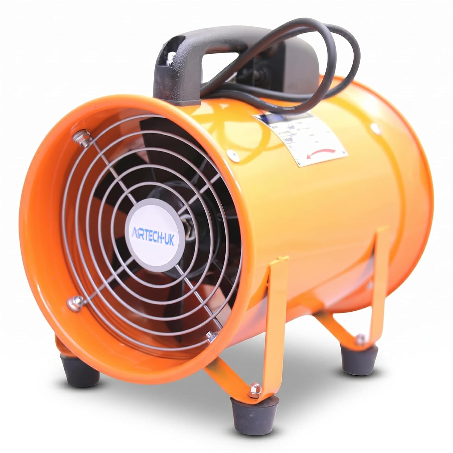 AirTech-UK Portable Blower Commercial Ventilation Axial Metal Exhaust Blower Fan Industrial Extractor Workshop Fan 8"/10"/12"/16" (16")