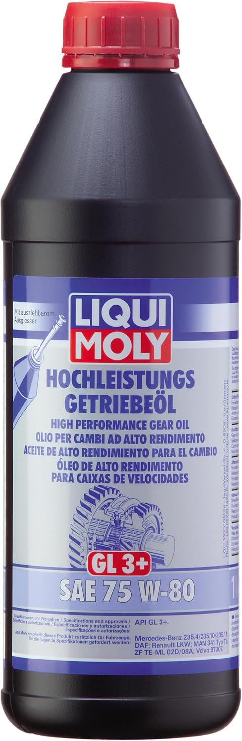 LIQUI MOLY High Performance Gear Oil (GL3+) SAE 75W-80 | 1 L | Gear oil | Hydraulic oil | SKU: 4427