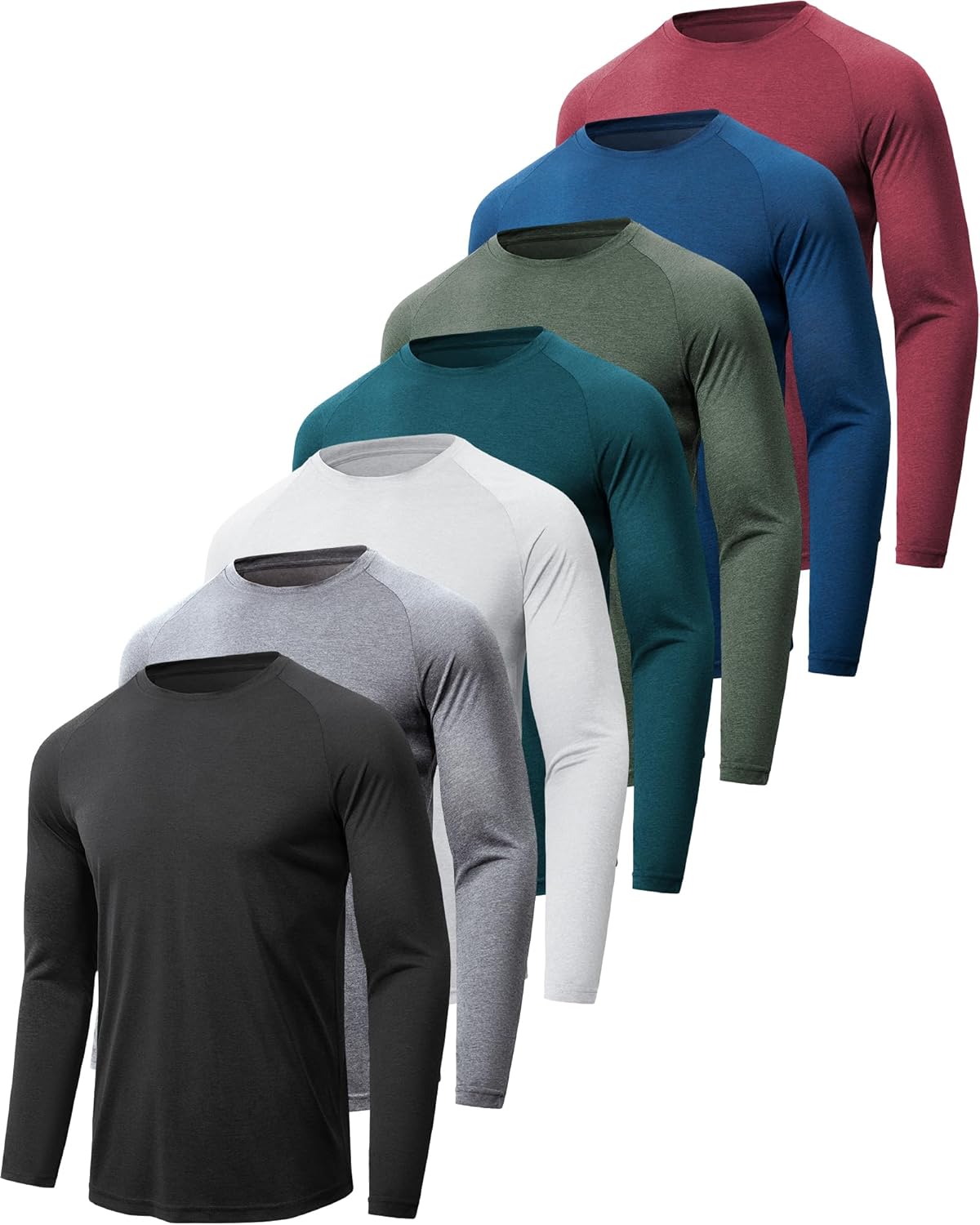 BALENNZ Long Sleeve Tee Shirts for Men - Moisture Wicking Quick Dry Long Sleeve Shirts UV Sun Protection T-Shirts for Running