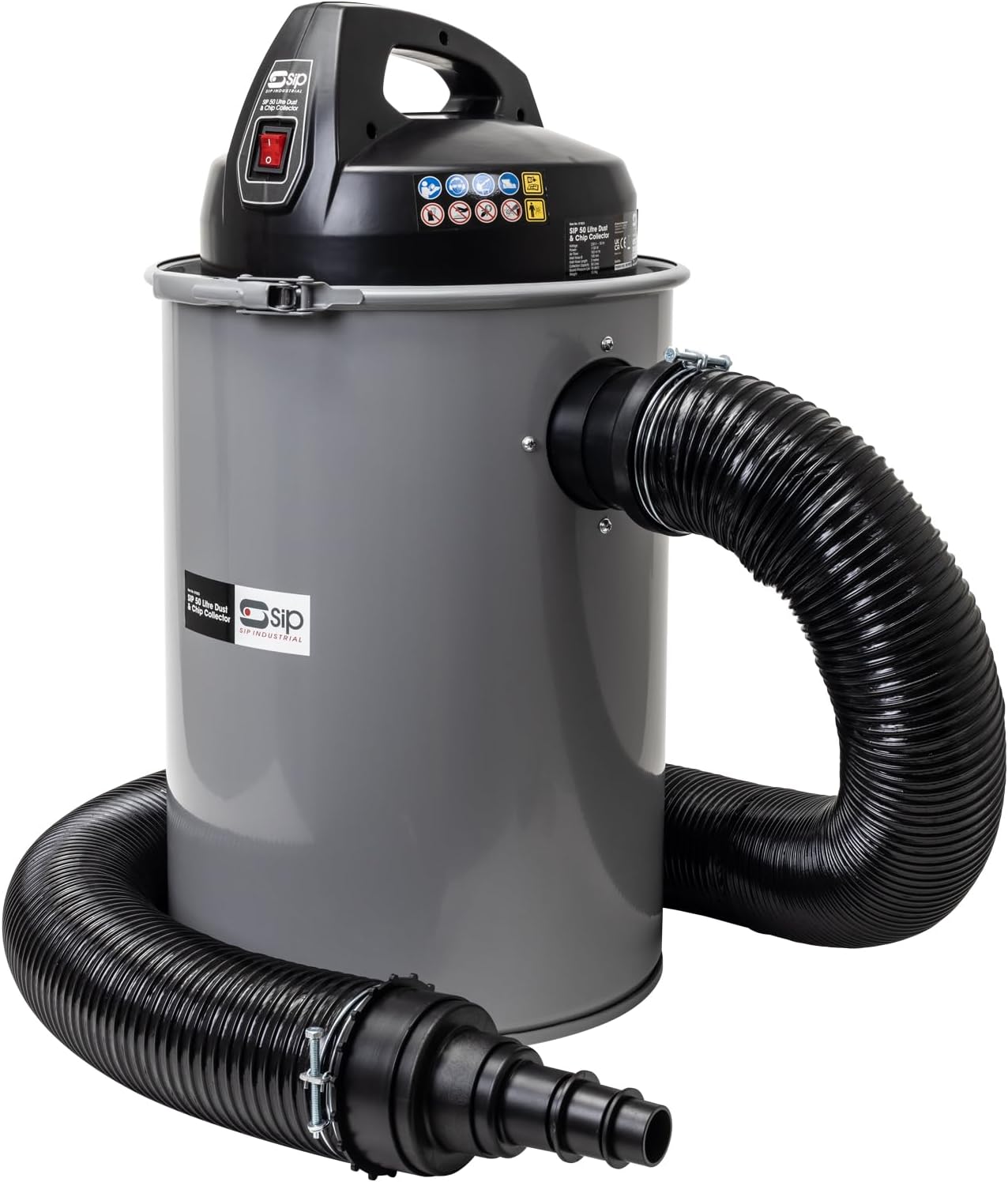SIP 50L 1100W Dust & Chip Extractor Woodworking Dust Collector 0.5 Micron