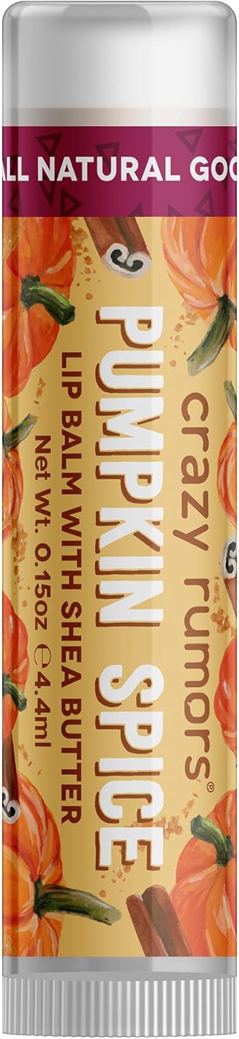 Crazy Rumors Pumpkin Spice Soothing Lip Balm Stick for Dry Lips, Limited Edition (100% Natural and Vegan)