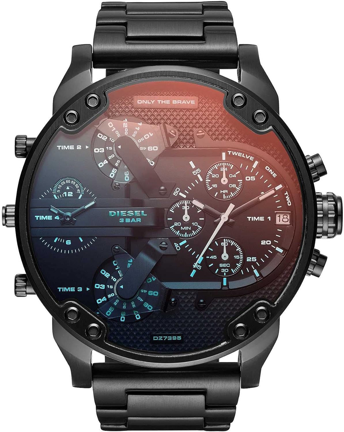 Diesel Mr. Daddy Watch for Men, Quartz Multifunctional Movement with Stainless Steel Strap