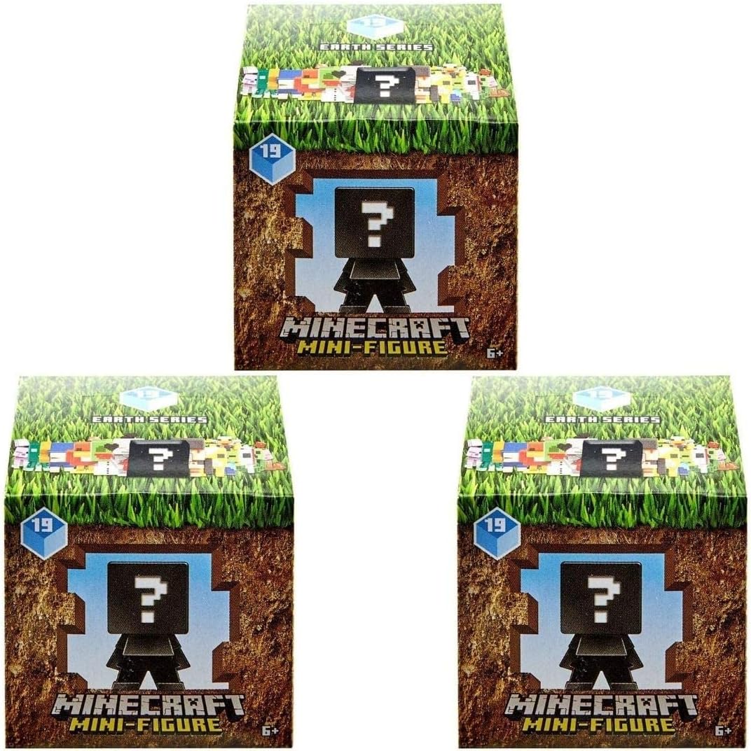 Minecraft Earth Series 19 Mini Figure Mystery Pack – Bundle of 3 Blind Boxes | Surprise Mini Collectibles | Ages 6+