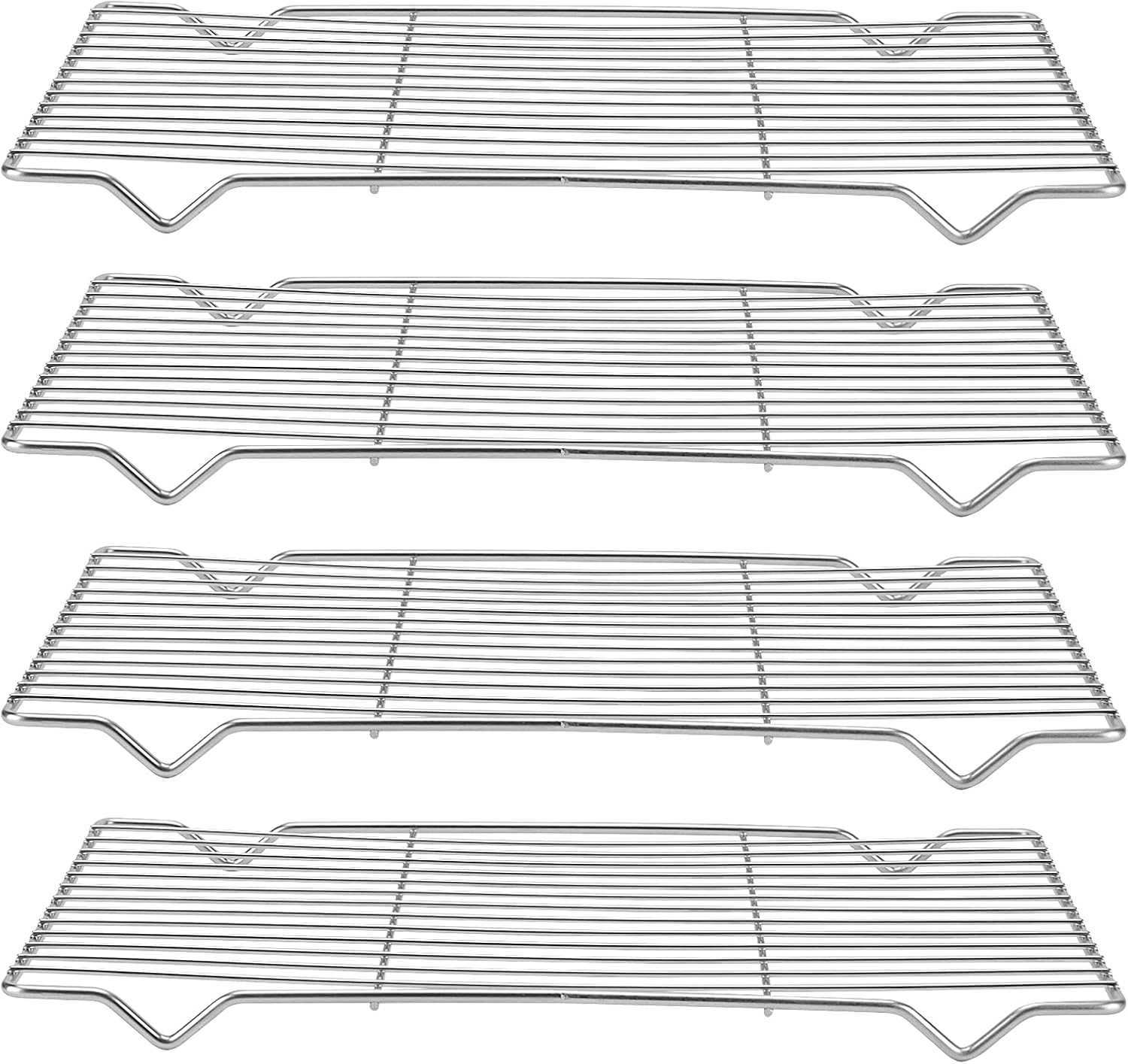 KEILEOHO 4PCS Cake Cooling Rack, 31 x 20 x 1.5cm Stainless Steel Oven Grill Racks for Baking Cake Cookie