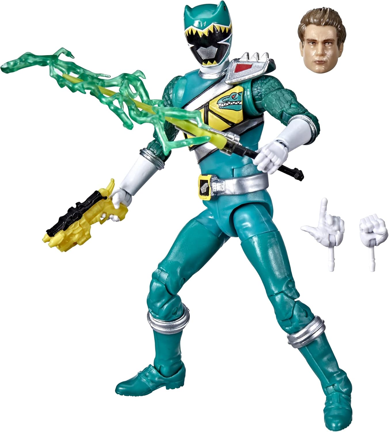Power Rangers Lightning Collection Dino Charge Green Ranger 6-Inch Premium Collectible Action Figure Toy with Accessories, Ages 4 and Up