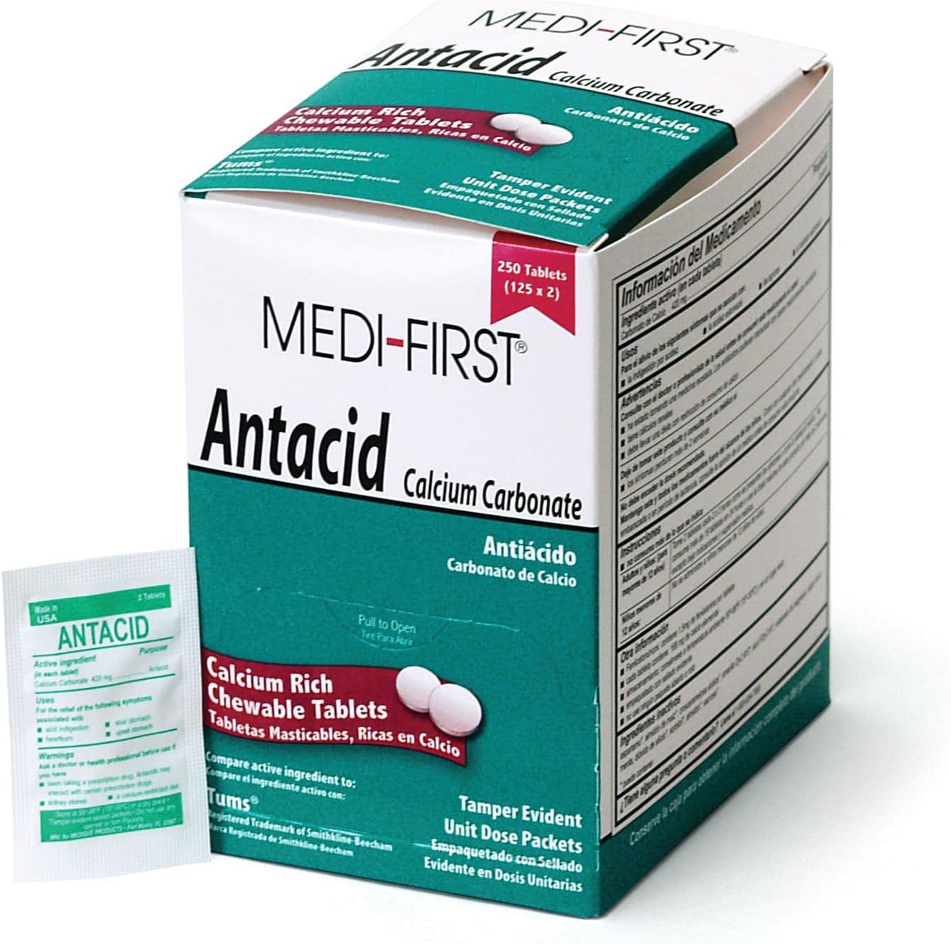 MAGID MP80248 Medi-First Antacid, White, (Pack of 125)