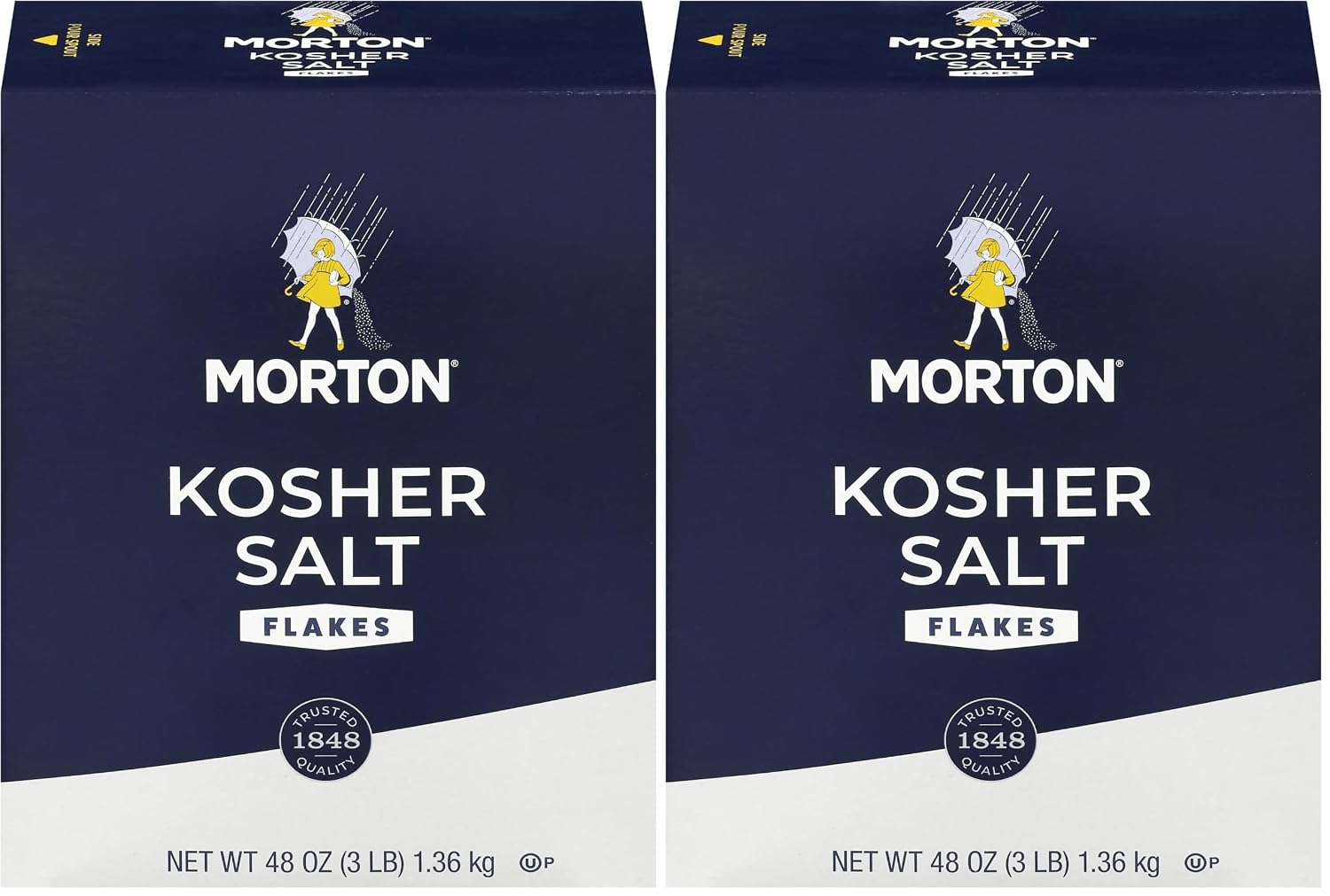 Morton Kosher Salt Coarse Cooking Salt (48 oz / 3 lb), 2-Pack