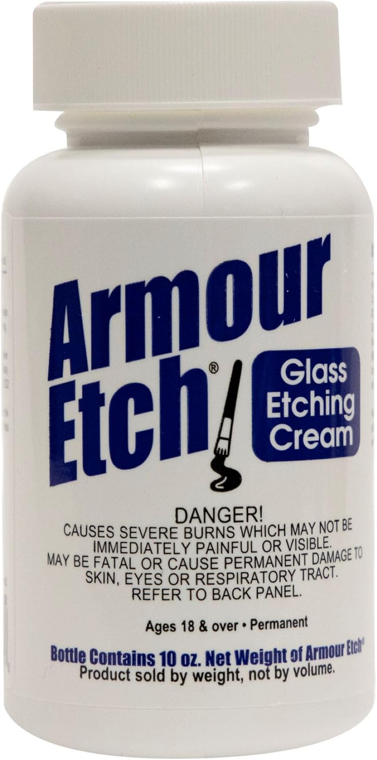 Armour Etch Glass Etching Cream - Create Stunning Designs on Glass Surfaces - Etching Cream for Glass by Armour Products - 10 oz Net Weight
