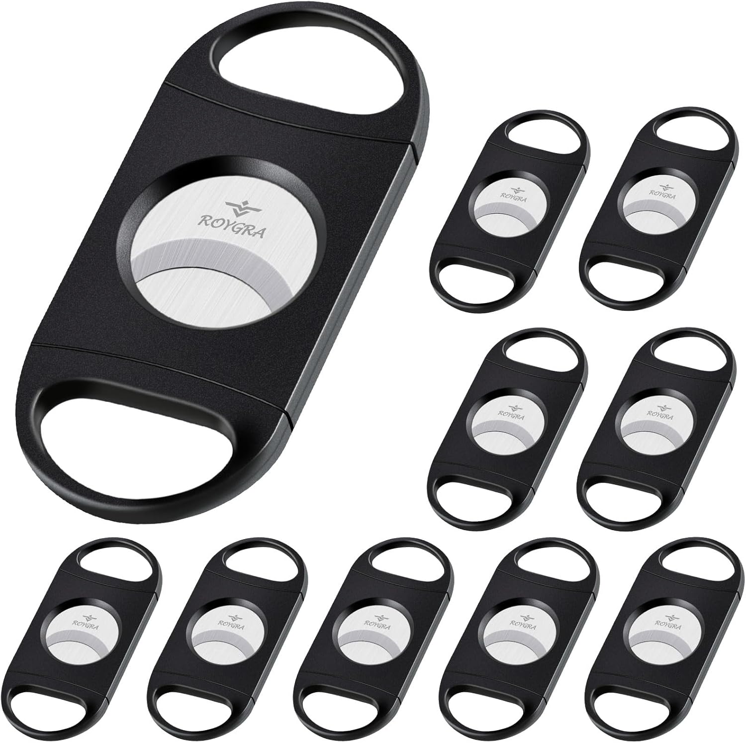 roygra Cigar Cutter, Enlarge 65 Ring Fit Almost Cigar Sizes, Guillotine Double Blade - 10 Pack