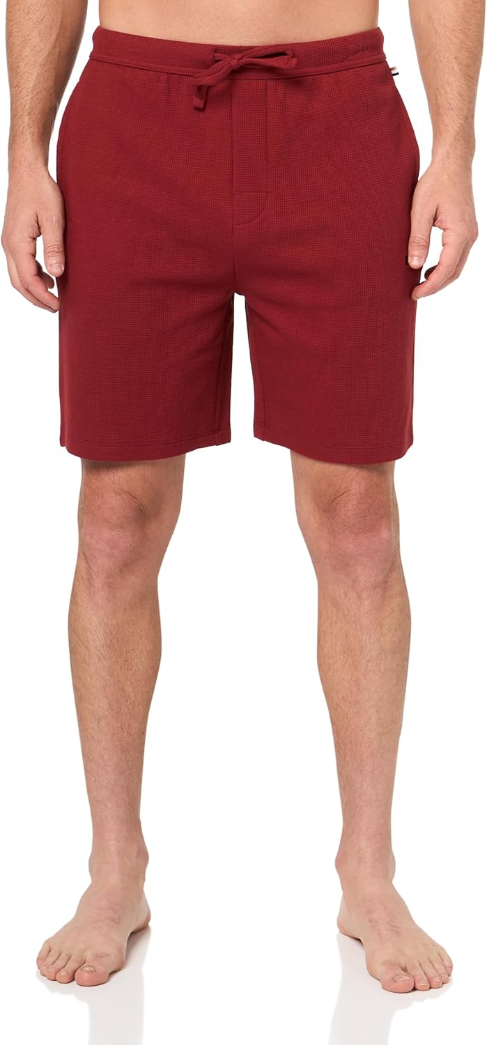BOSS Men's Waffle Contrast Logo Lounge Shorts