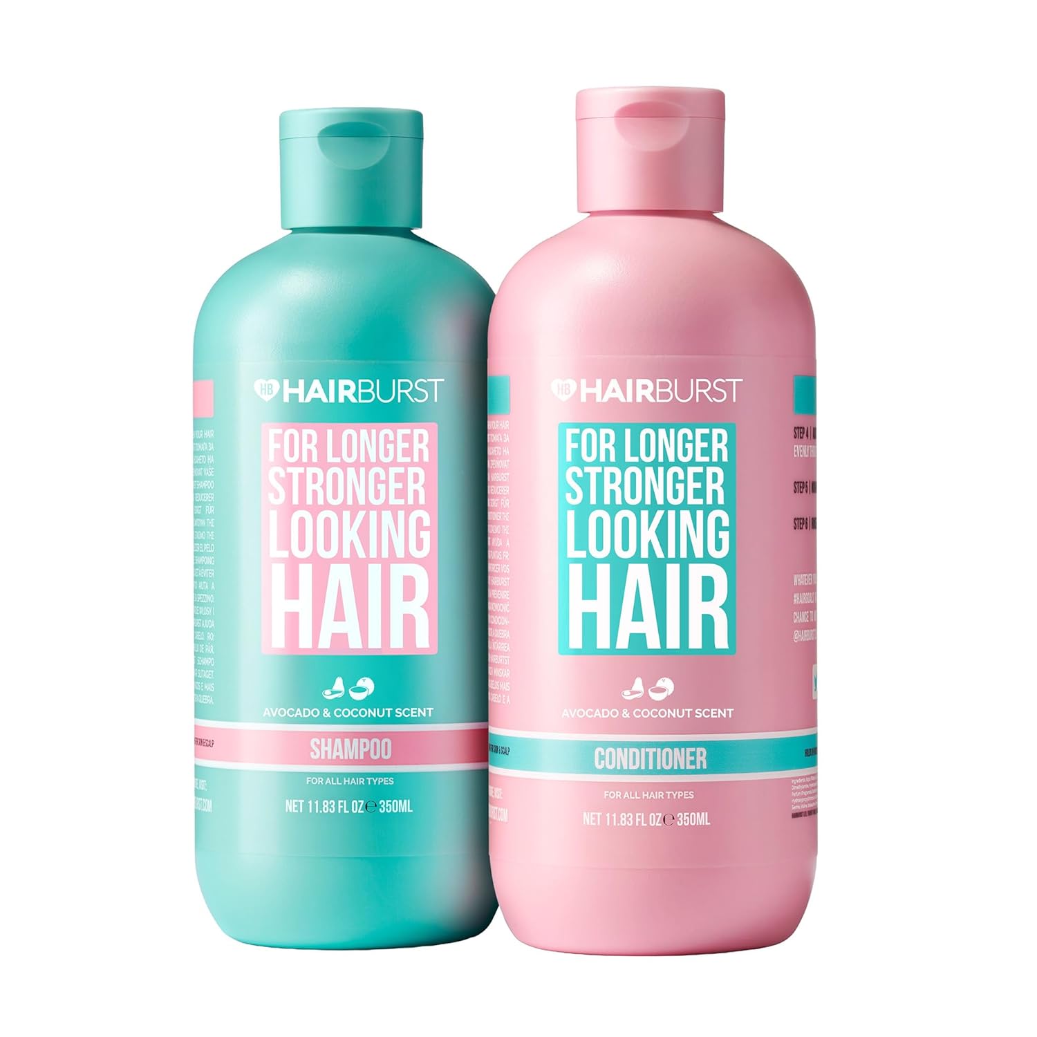 HAIR BURST Shampoo and Conditioner Set — SLS Free Hair Growth and Thickening Treatment for Women - Coconut and Avocado Scented - Suitable for All Types, Promotes Strong and Healthy Hair