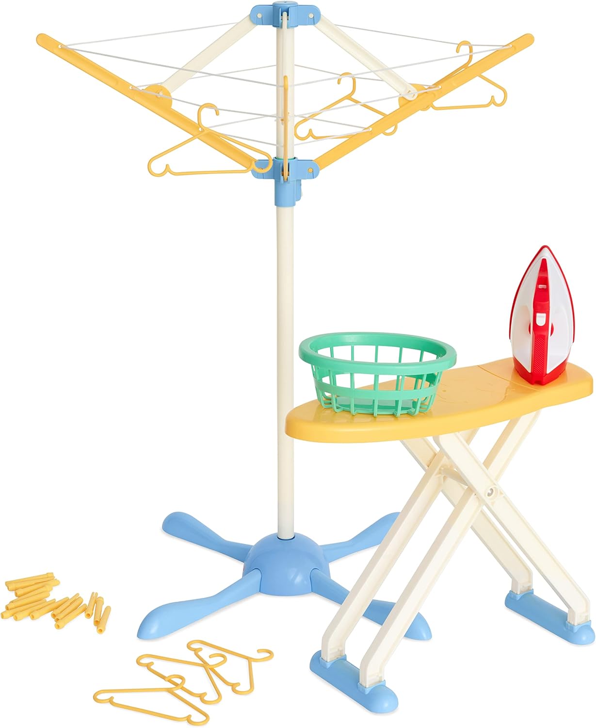 Casdon Wash Day Set | Toy Ironing Board and Washing Line for Children Aged 3+ | Equipped with Pretend Steam Iron and Laundry Basket!