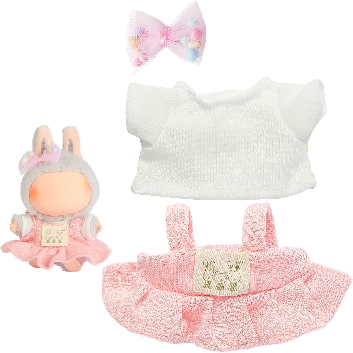 2025NEW Trendy Clothes for 5.9-6.7inches Doll,Designed for bubuclothes, Multiple Stylish Outfit Sets, can be Used to Change Clothes for your15&17cm Dolls (Pink Skirt 3pc Set)