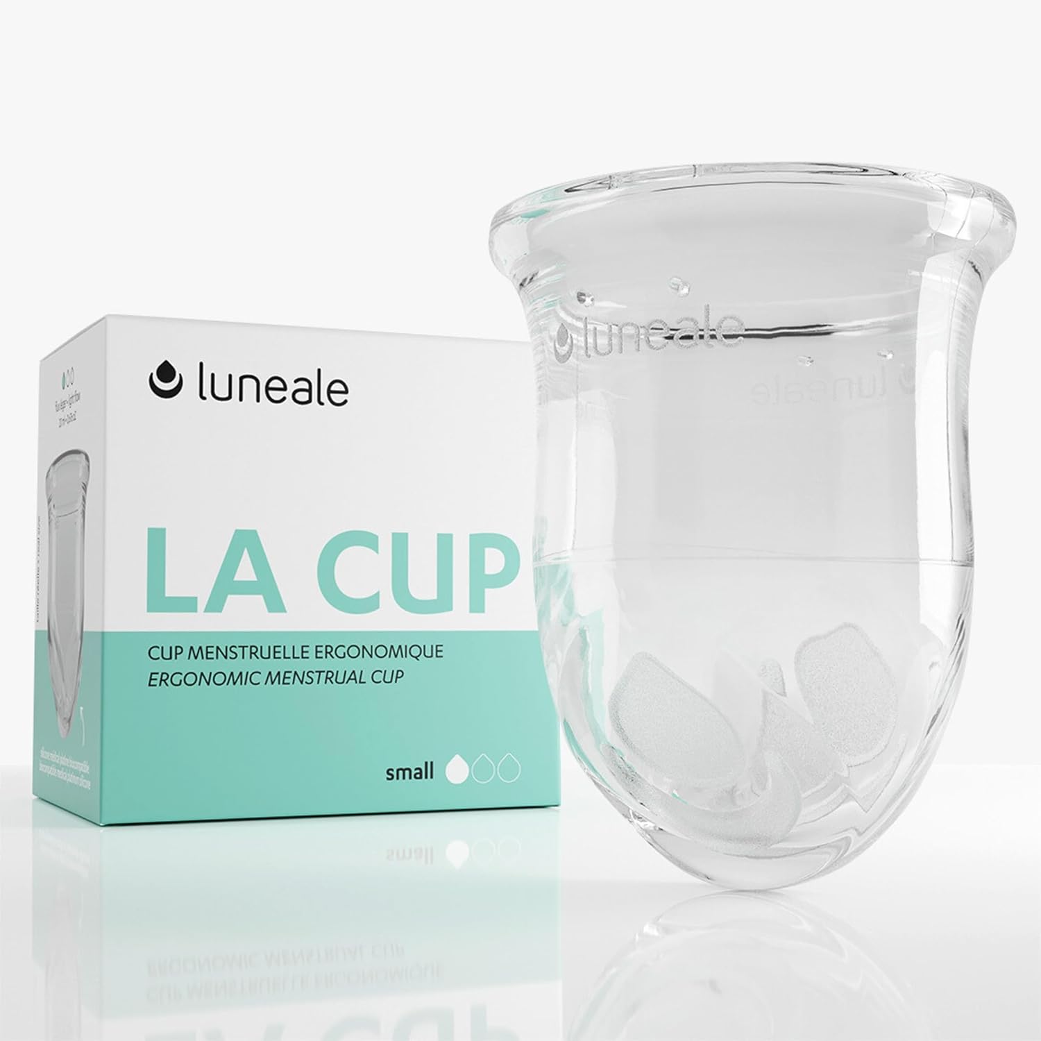La Cup Luneale - Reusable Stemless Menstrual Cup - Patented Ergonomic Design Created with Midwives - 100% Platinum Medical-Grade Silicone - Ultra-Comfortable - Size S (Light to Medium Flow)
