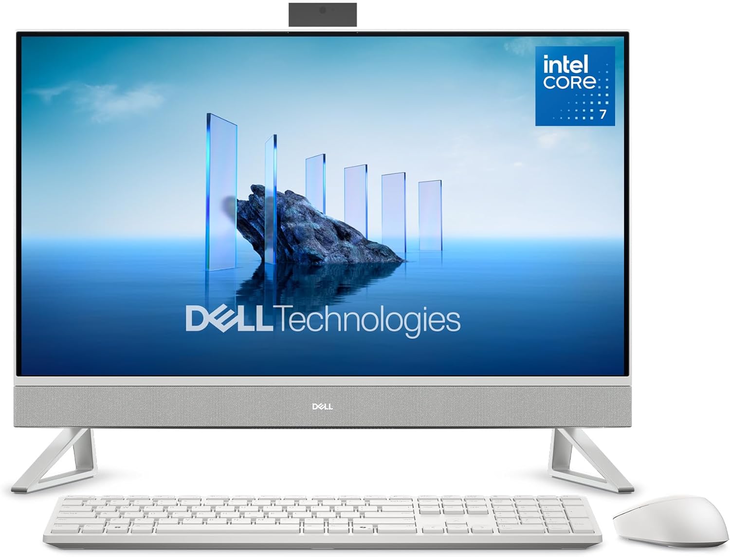Dell 27 All-in-One Desktop ec27250 27-inch FHD Display, Intel Core 7 Series 1 processor, Intel Graphics, 16GB RAM, 1TB SSD, Windows 11 Home,UK Pro Wireless Keyboard & Mouse included - Silver