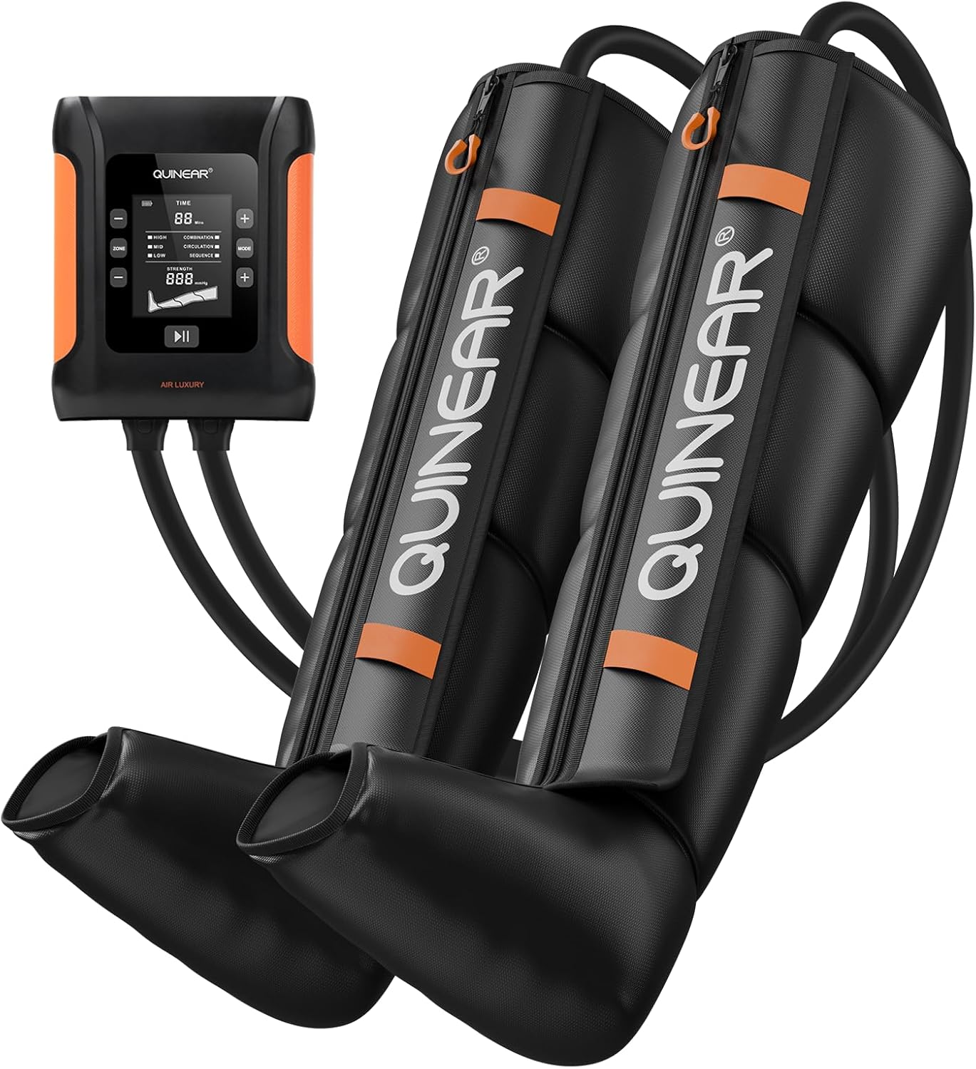 QUINEAR Professional Leg Recovery System, Cordless Air Compression Boots with Sequential Compression, Leg and Foot Massager, Fast Recovery Therapy for Athletes, FSA HSA Eligible (Medium)