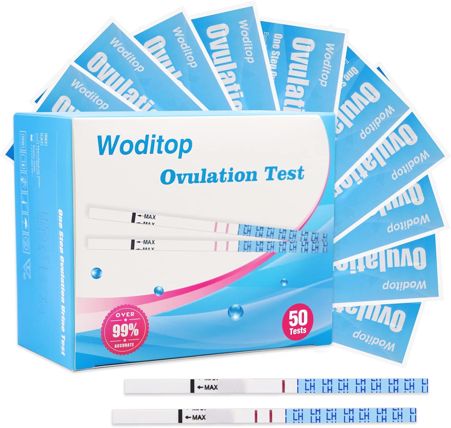 Ovulation Test Strips 50 Pack Ovulation Predictor Kit Know Your Most Fertile Days