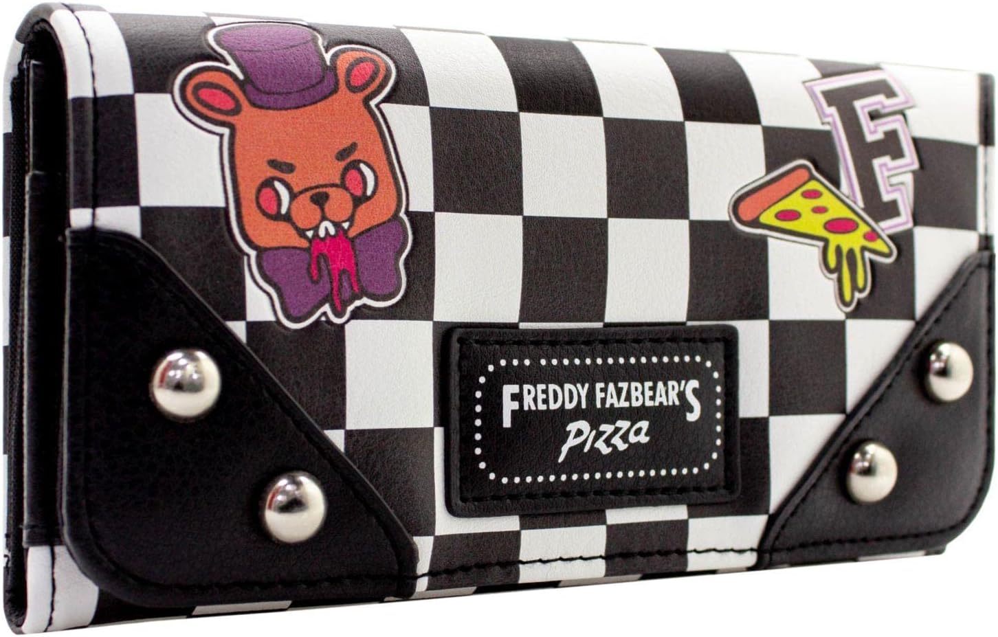 Five Nights at Freddys Lets Eat Purse Tri-Fold Coin Pocket & Card Holder, White