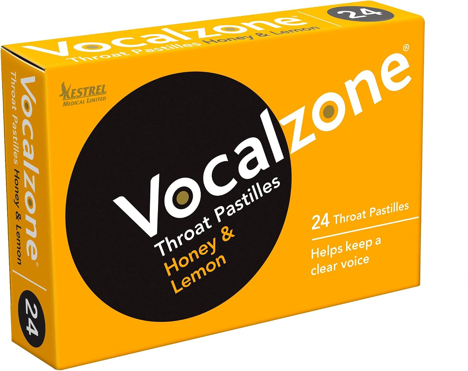 Vocalzone Throat Pastilles Honey & Lemon 24 - for Sore Throats and Hoarseness When Overusing Your Voice. Produced and Sold in the United Kingdom Since 1912.