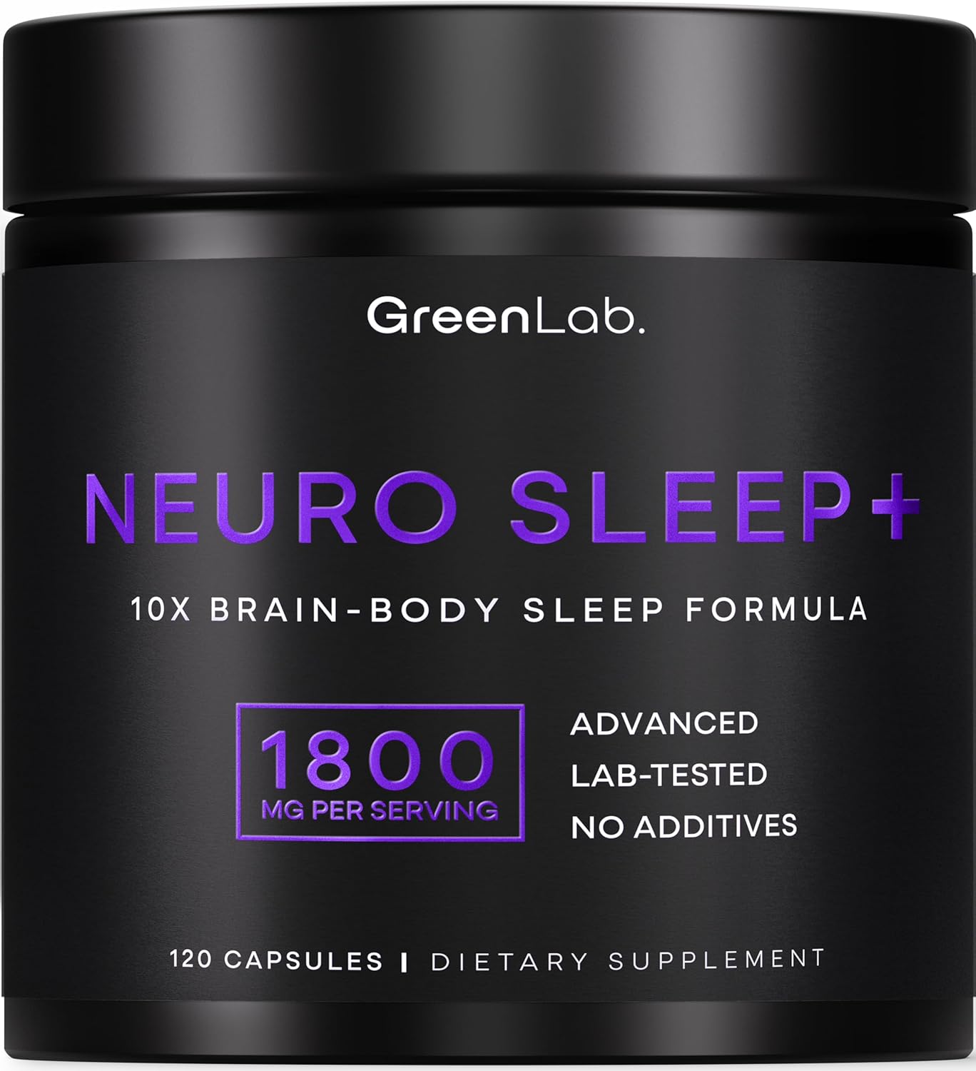 Green Lab® Neuro Sleep+ 10x Neuro-Body Sleep Formula with GABA, L-Theanine, Ashwagandha, Melatonin and Magnesium | for Deep Sleep, Relaxation and Night Recovery - 120 Capsules