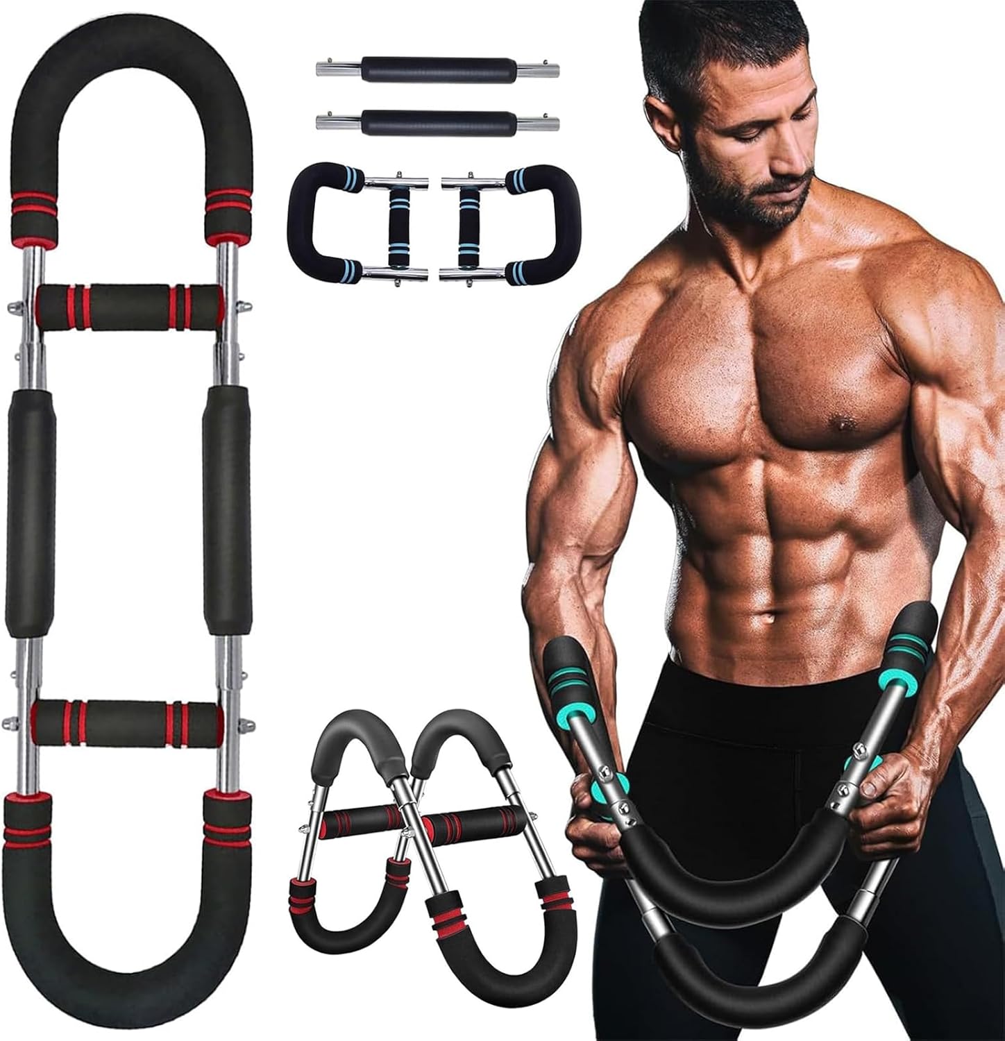 Mr Sculpt Gorilla Bar 40-100lb, 3-Speed Adjustment Chest Workout Device, Arm Trainer for Men, Chest Exerciser for Men, Arm Trainer, Strength at Home Fitness Equipment