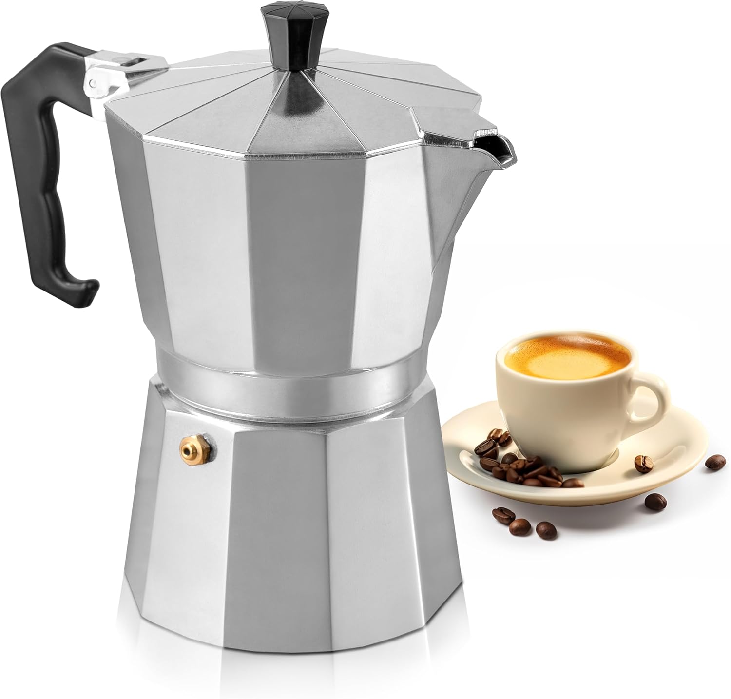 Mixpresso Aluminum Moka Stove Coffee Maker, Moka Pot Coffee Maker for Gas, Electric Stove Top, Classic Italian Coffee Maker, Espresso Maker Stovetop, Camping Pot 3 Espresso Cup 5 Oz
