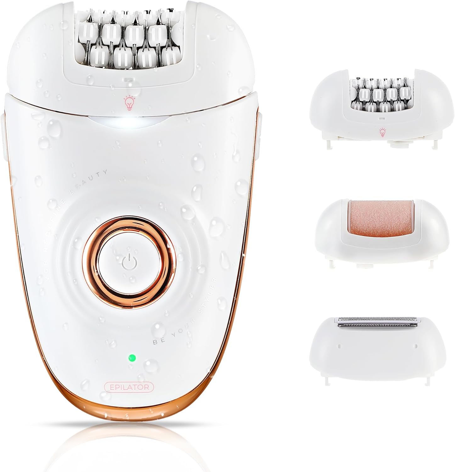 Epilator for Women,3-1 Hair Removal Device, Electric Shaver, Callus Remover and Epilator with 32 Tweezers & 2 Speeds for Legs, Arms Armpit Bikini Face