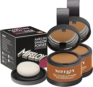 2 Pack Root Touch Up Powder, Hair Color for Grays, Root Coverage for Women and Men, Concealer for Beard Line, Eyebrow, and Thinning Grey Hairline, Light Brown