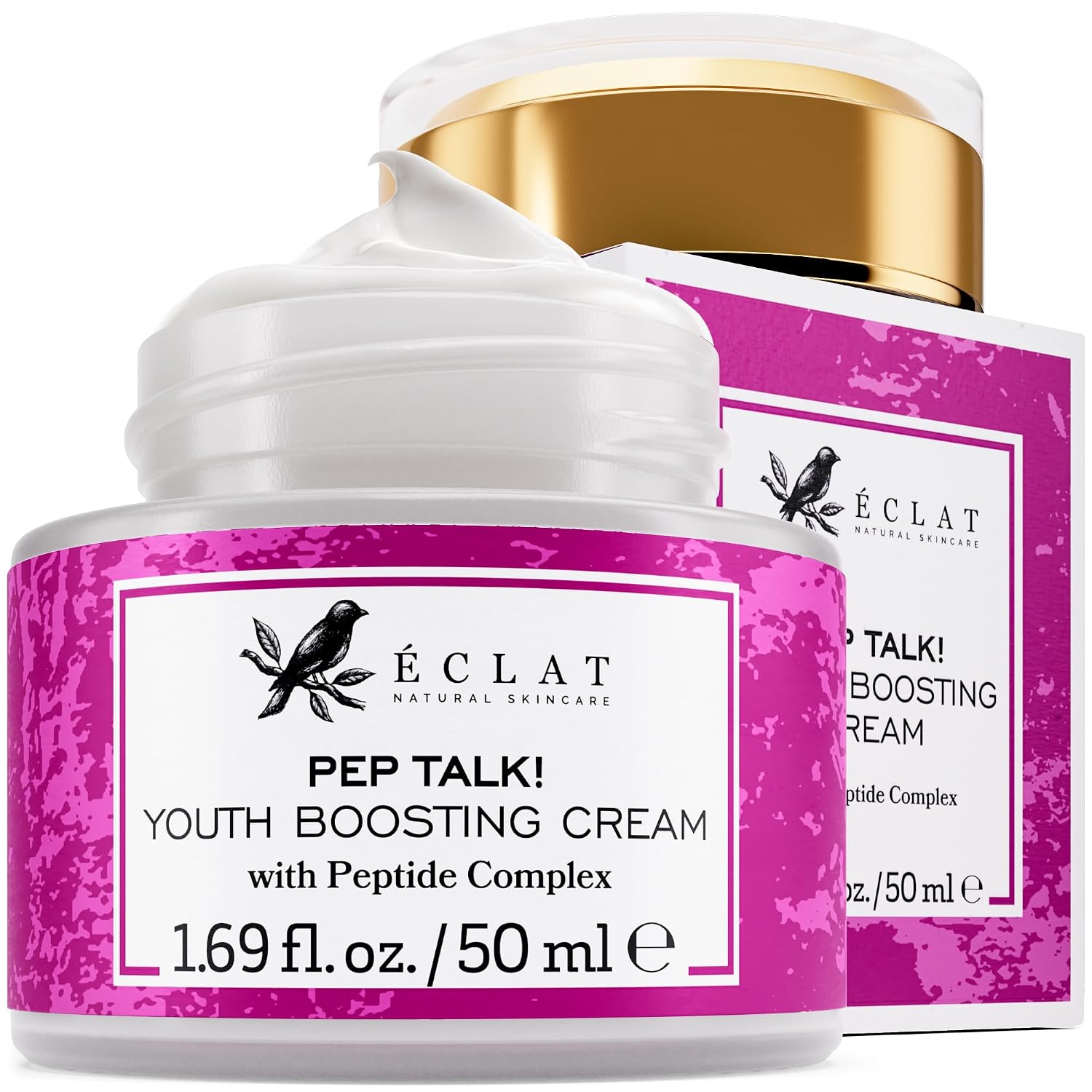 Eclat Skincare Anti Aging Face Cream - Face Moisturizer with Collagen Peptides, Hyaluronic Acid, & Vitamins C+E - Improves Fine Lines and Wrinkles - Day Cream for Women Anti Aging 50 ml