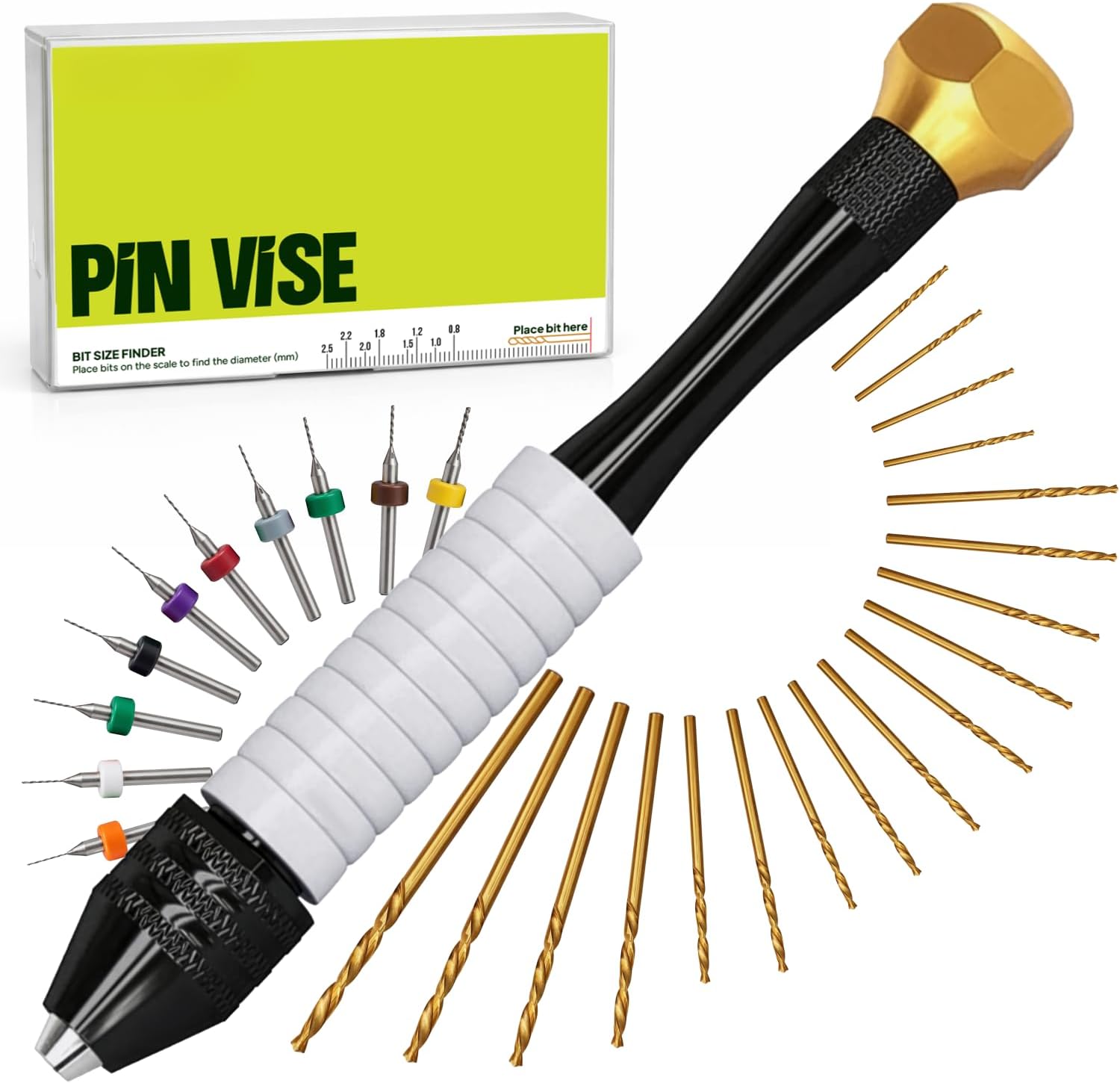 Precision Pin Vise Hand Drill Set, 28 Micro Drill Bits for Jewelry & Resin
