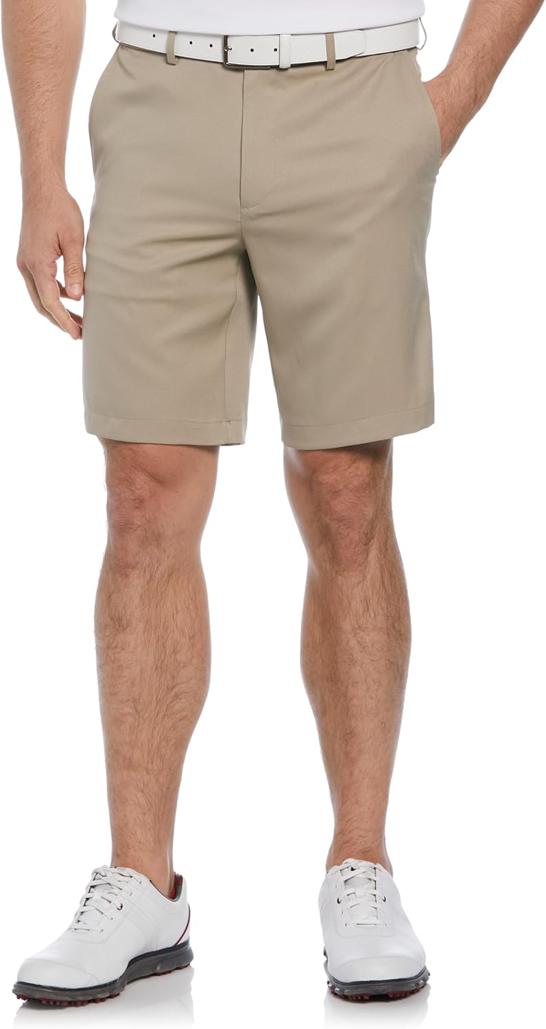 PGA TOUR Men's 9" Golf Shorts with Expandable Waistband, Flat Front, Moisture-Wicking, Sun Protection, Stretch, Lightweight