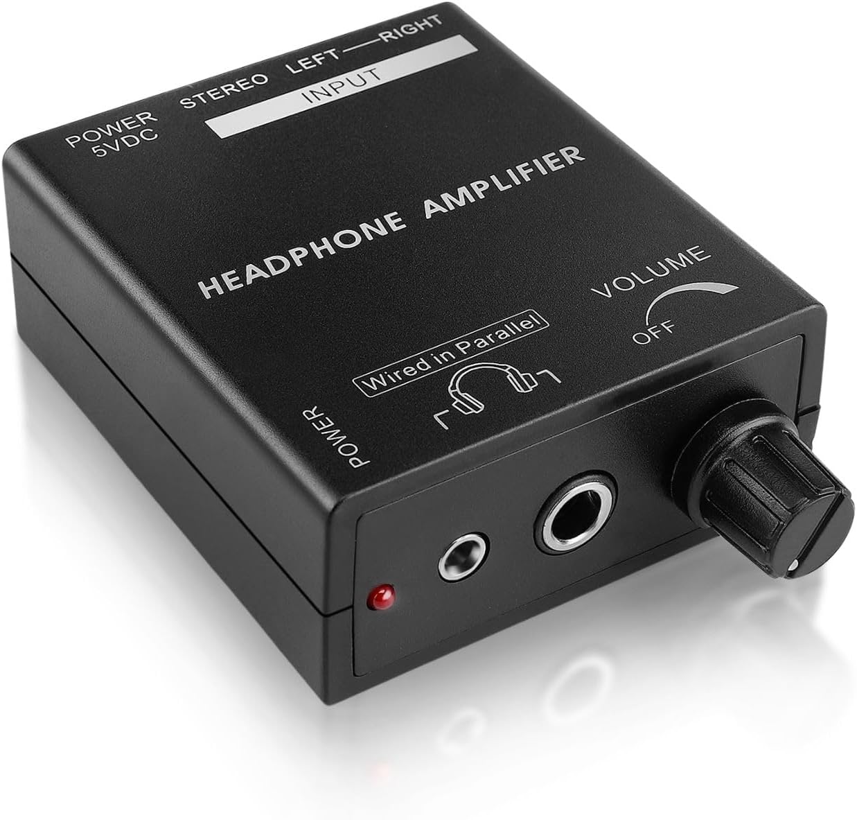 TNP Portable Headphones Amplifier Stereo Headphone Earphone Amp Volume Control Audio Booster with RCA Input 3.5mm 6.3mm Output Jack & Power Switch | Inline Headphone Amp with 3.5mm and 6.35mm Outputs, 5V Power Adapter, and Analog Knob for Pc and Home Audio