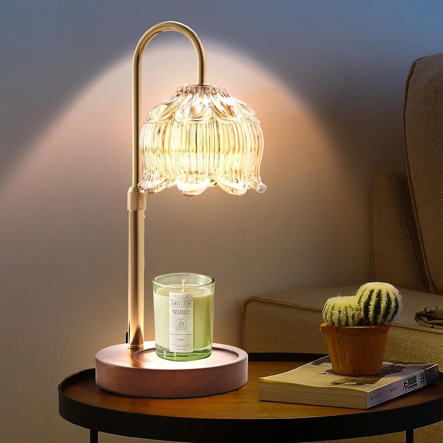 Candle Warmer Lamp with Dimmer - Electric Candle Lamp with Timer for Jar Candles Scented Candles with 2 Bulb