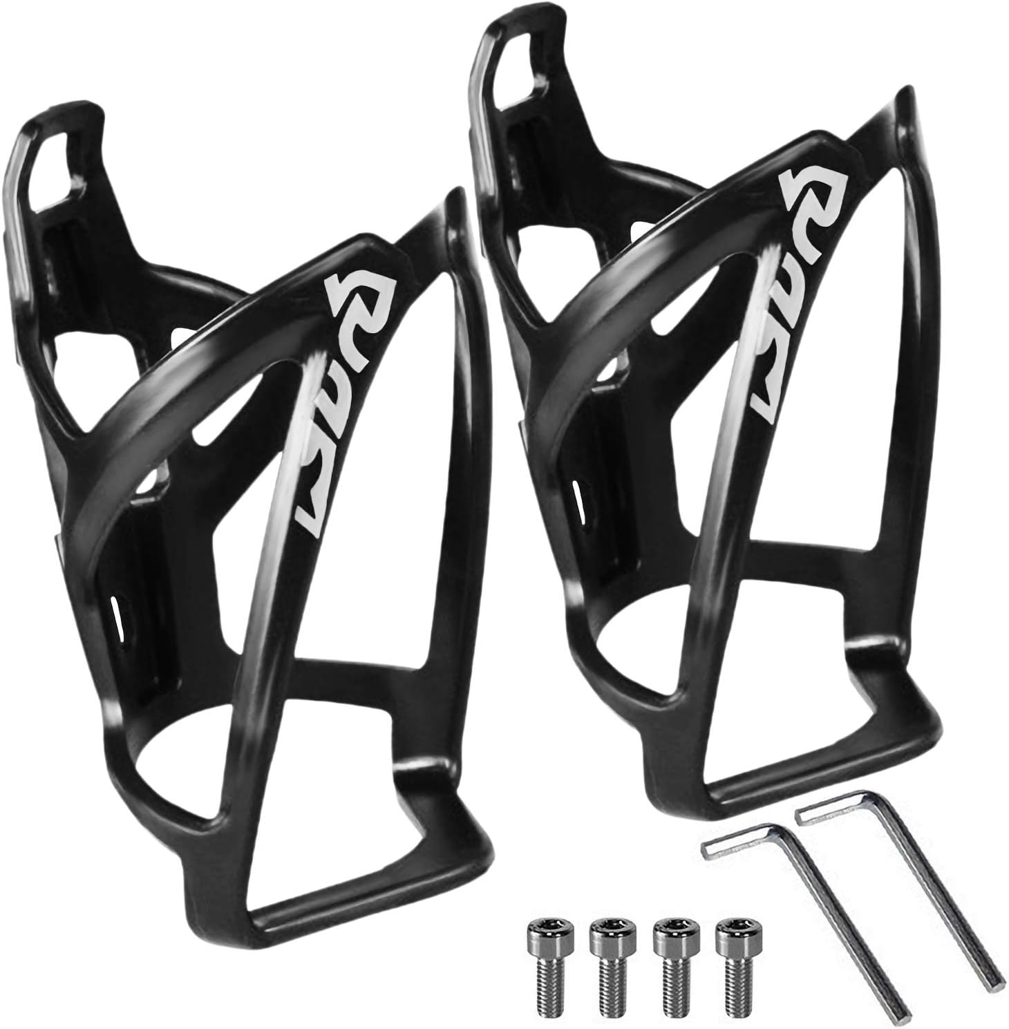 HASAGEI Bike Water Bottle Cage Lightweight Universal Bicycle Cycling Drink Cup Holders with Screws Accessory Part for Road, Mountain bike Black*2pack
