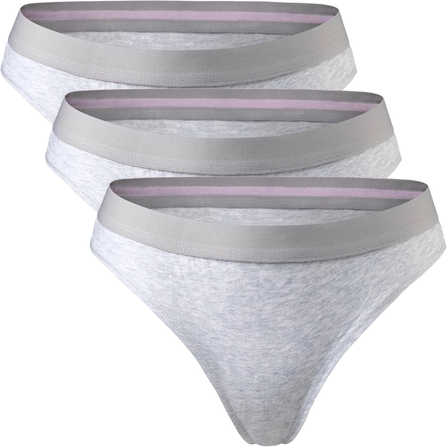 DANISH ENDURANCE Women's Thong Panties in Organic Cotton, Comfort Fit Underwear & Knickers, 3 Pack