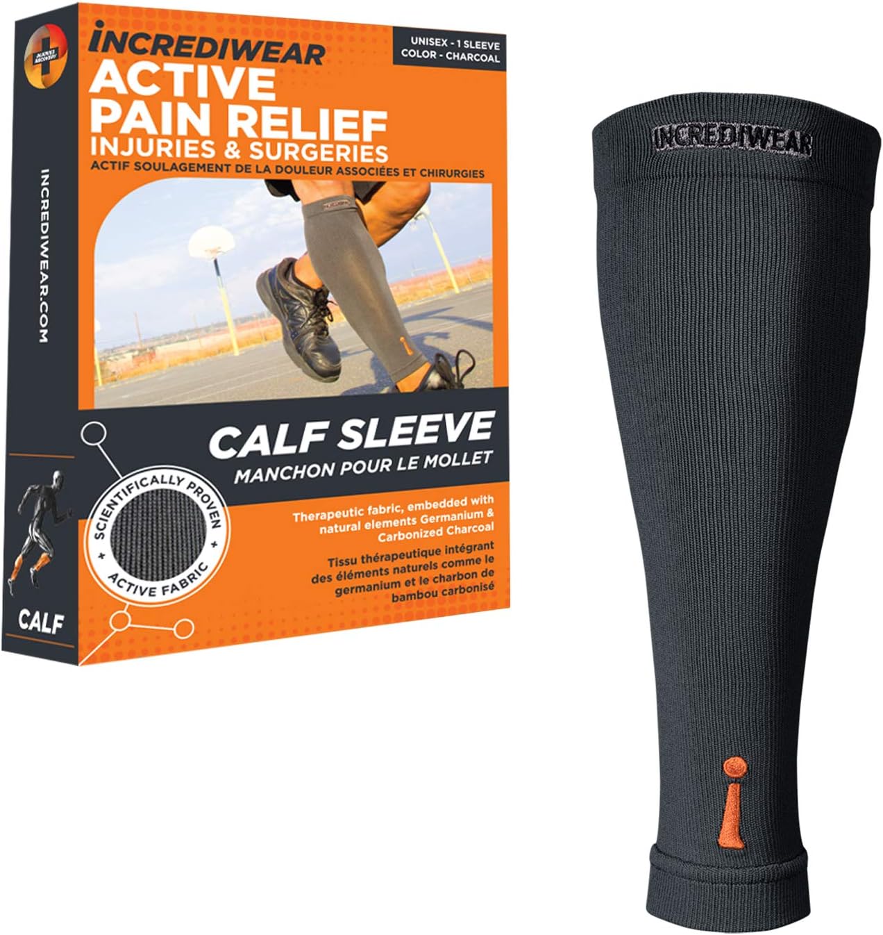 Incrediwear Calf Sleeve - Calf Sleeves for Men and Women to Help with Muscle Pain Relief, Shin Splints, and Muscle Recovery (Charcoal, S/M)