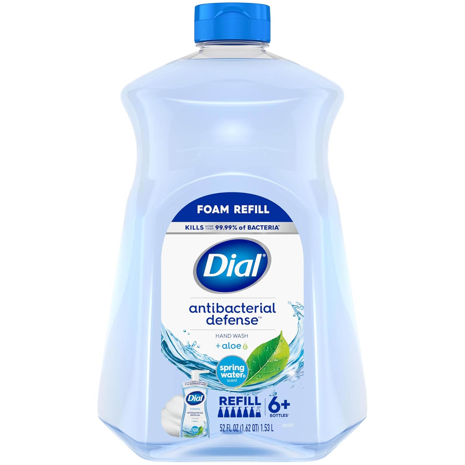 Dial Antibacterial Foaming Hand Soap Refill, Spring Water, 52 fl oz (Pack of 1)