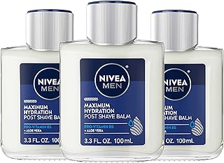 NIVEA MEN Maximum Hydration Post Shave Balm with Aloe Vera and Provitamin B5, Non-Greasy After Shave Balm for Men Replenishes Moisture, 3 Pack of 3.3 Fl Oz Bottles