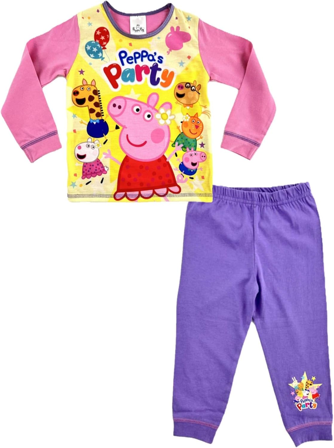 Peppa Pig, Girls 2 Piece Pyjamas Set 'Peppa's Party', Pink, Age 18 Months - 5 Years