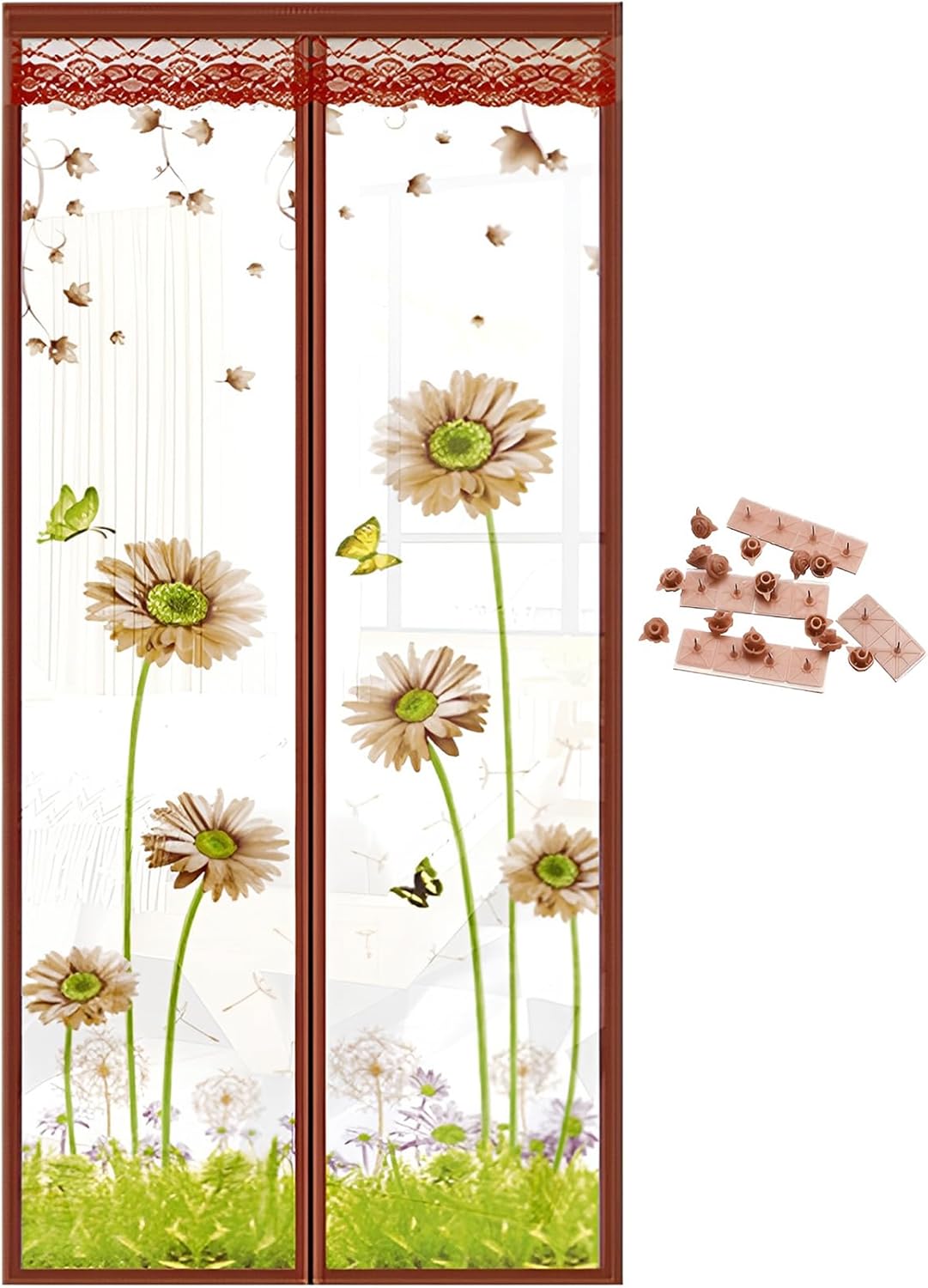 51buyoutgo Door Screens for Keeping Out Flies, Double Magnetic Fly Screens for Patio, French Insect Doors Net Curtain Mesh Cover with Magnets 90 * 210 cm
