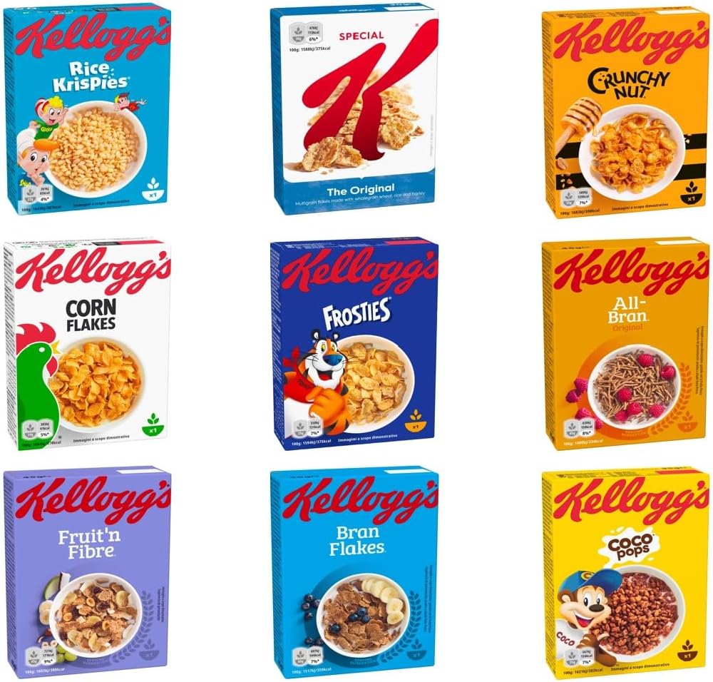 Pick N Mix |Choose From Cornflakes, Rice Krispies, Coco Pops, Bran Flakes, Frosties, Crunchy Nut | 20 Packs (5 Packs of Each Flavour) | Compatible For Kellogg's Cereal Portion Packs By Luxe Bitez
