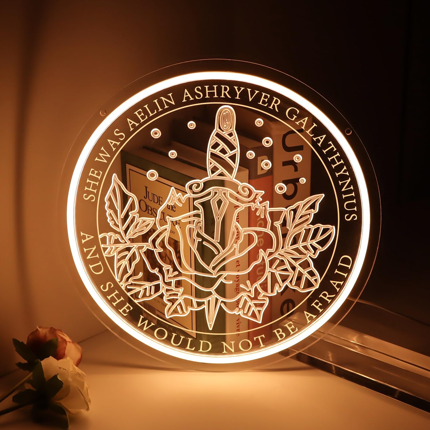 Aelin's Legacy" Throne of Glass Inspired Neon Sign – Fearless Glow for True Fans (WHITE)