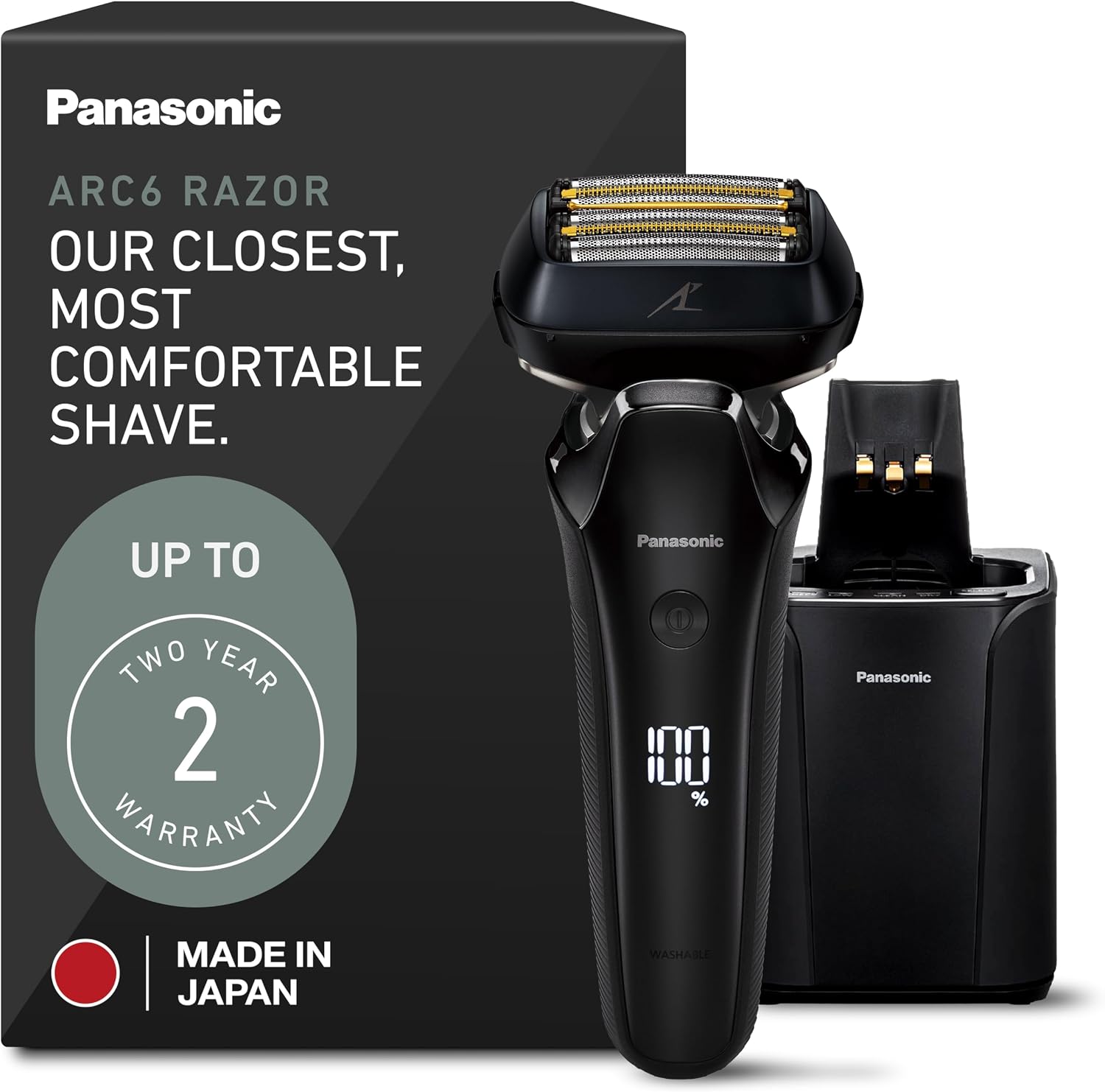 Panasonic ARC6 Electric Razor for Men, Wet/Dry Foil Shaver & Pop-Up Trimmer