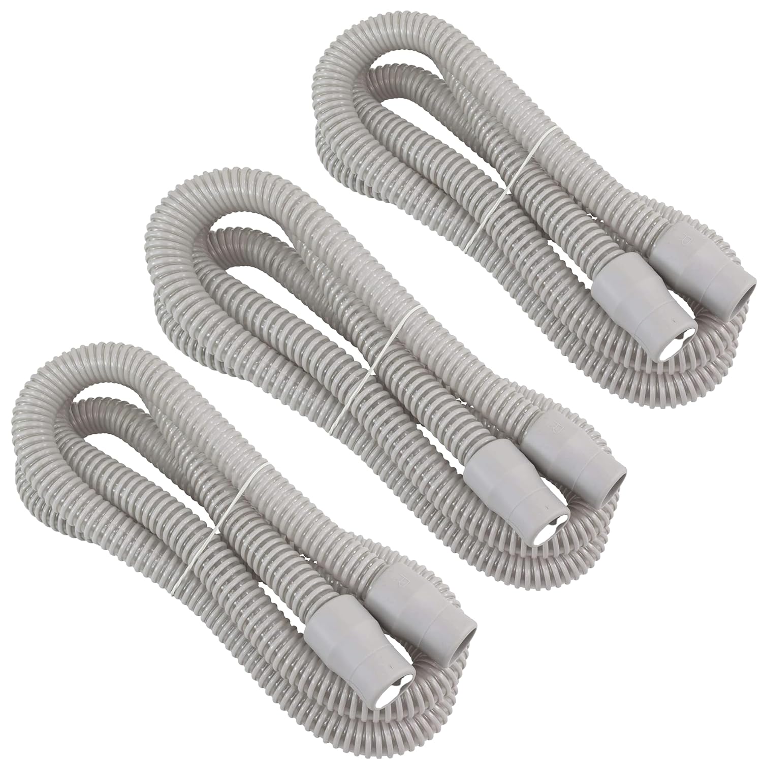 Roscoe Medical Universal CPAP Hose, 6 Feet(3 Pack), Easyflex Lightweight - Flexible CPAP Tubing, Gray, Includes 3 CPAP Hoses, Fits Most CPAP, APAP, BiPAP Brands