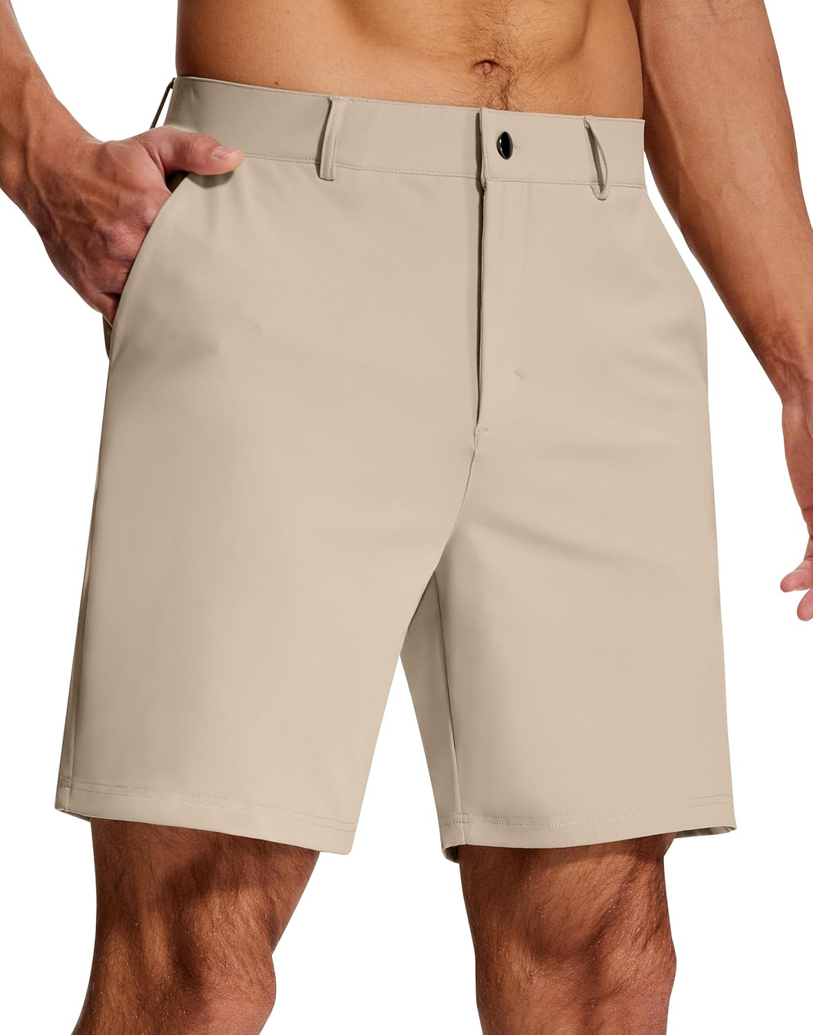 SERAMY Mens Golf Dress Shorts 7 Inch with 5 Pockets Stretch Lightweight Quick Dry Flat Front Shorts for Work Casual